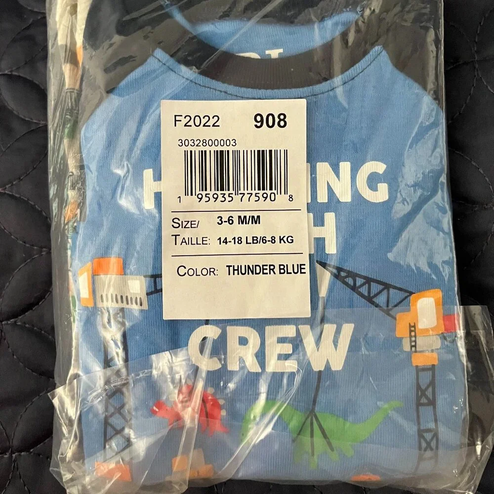 NWT The Children’s Place Baby Boys Construction Snug Fit Cotton Pajama set